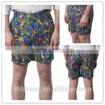 2014 Hot Stylish new style royal blue print custom made men's shorts