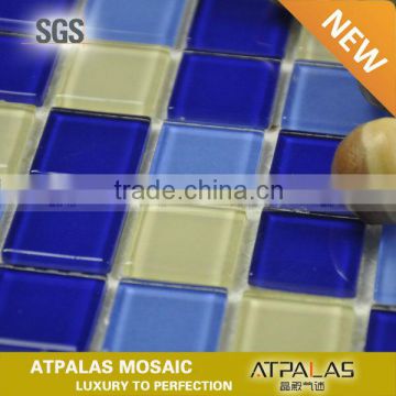 mix blue color glass mosaic swimming pool mosaic tiles