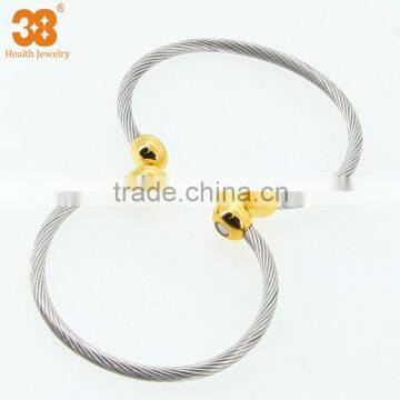 38Jewelry titanium gold plated bangle