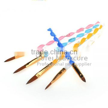 Hot selling 5pcs acrylic handle nail brush kit for acrylic nails