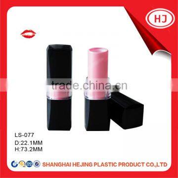 Empty square shape black plastic lipstick tube container