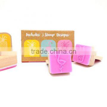 Promotion toy set wood rubber stamp, custom rubber stamp for kids