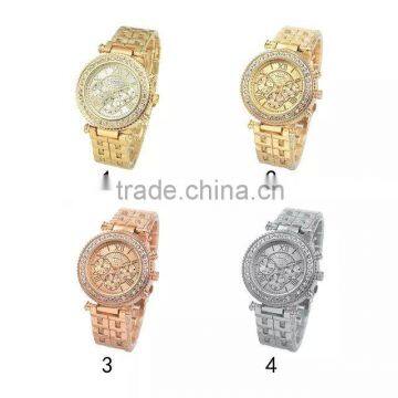 Crystal Rhinestone Roman Numeral Quartz Stainless Steel Watch for Women photo-5