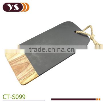 slate & acacia wood cheese board