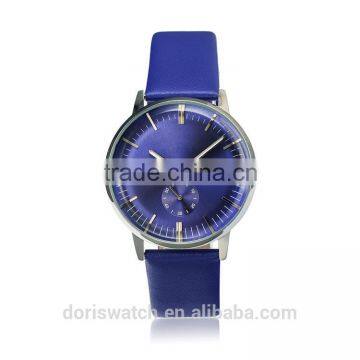 good quality custom logo metal wrist watch , simple men watch , leather watch band