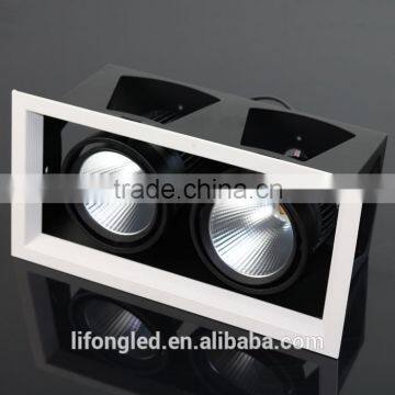 Adjustable dimmable recessed cob led dual head 18w Recessed grille downlight