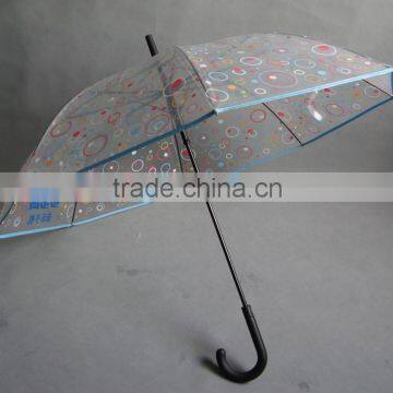 23''x8k Unique Design Straight Auto Open Pvc Transparent Umbrella
