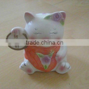 ceramic cat coin bank