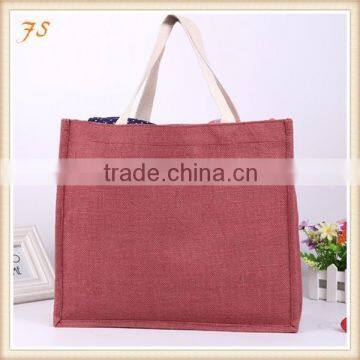 Cheap Dyeing Jute Bags With Cotton Handles