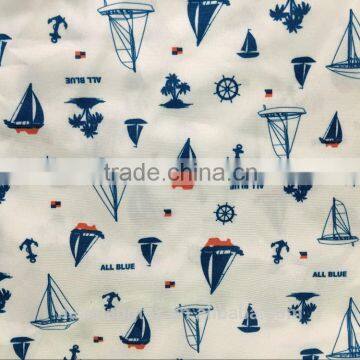 boat anchor print pongee fabric for summer clothing home textile