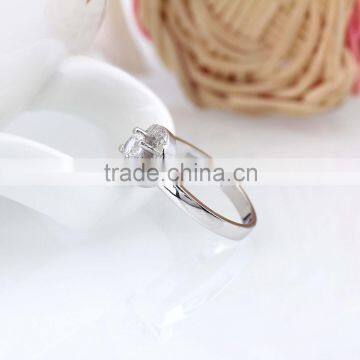 Classical 925 Sterling Silver Prong Setting Women Ring With Rhodium Plated photo-5