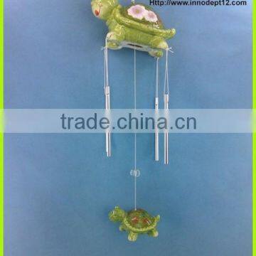 Home interior decoration ceramic tortoise wind chimes