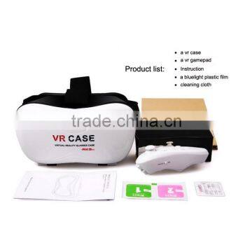 High quality google carboard vr box 2.0 version vr case 3d vr glasses with remote controller for smart phones