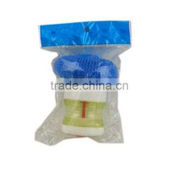 2014 new mesh kitchen plastic cleaning ball with a plastic handle