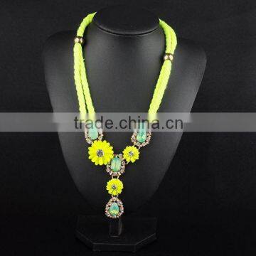 Browse Flowers Gem Sweater Chain Necklace,necklace Jewelry photo-4