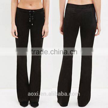 OEM supplier Ltweight woven fabric wide leg openning fashion women loose fit pants