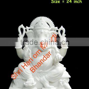White Marble Sculpture of Ganesha