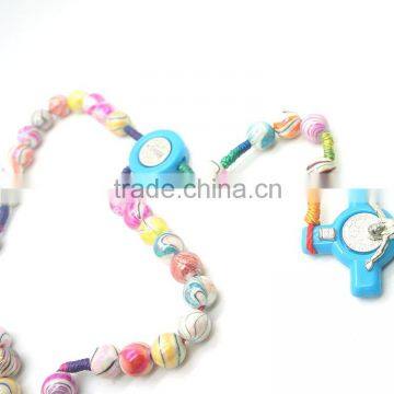 Rosary, Religious Arcylic Painted Bead Rosary , Catholic Rosary,arcylic Beads Necklaces