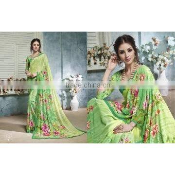 Paramount Liril Green Georgettes Saree/Indian sarees online shopping