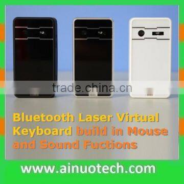 2015 New Design Mini Wireless Bluetooth Virtual Laser keyboard build in Mouse and Sound Fuction