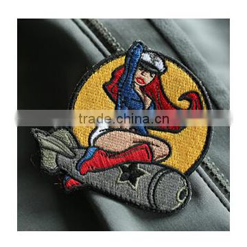 hot sale custom made embroidery Pinup Girl patches