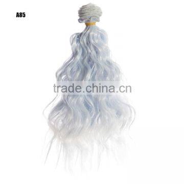 White Curly Wavy Hairpiece Hair Extension for Diy Doll Wig photo-5