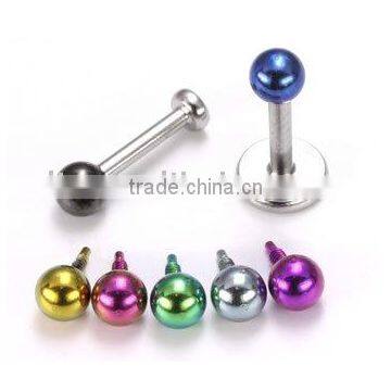 Hot sale anodized ball internally threaded labret monroe body piercing jewelry