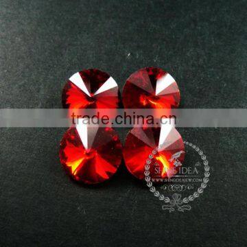 14mm red glass round satellite sharp cabochon for DIY earrings,rings supplies 4110102