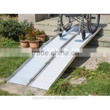 HomCom 10' Folding Portable Suitcase Mobility Wheelchair Threshold Ramp