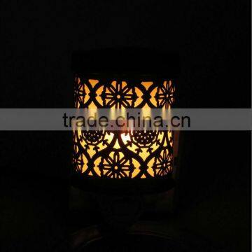 wholesale hot sale golden metal flower fragrance lamps aroma oil burner incense burner metal electric warmer candle warmer