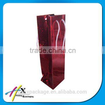 Shining Red Paper Wine Packaging Bag