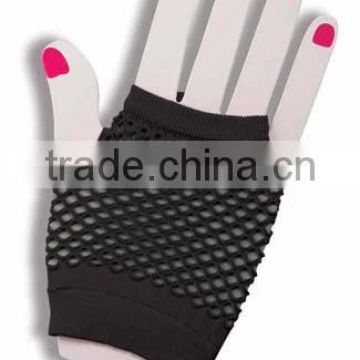 Wholesale Halloween Accessory Short Black Fishnet Gloves 2014