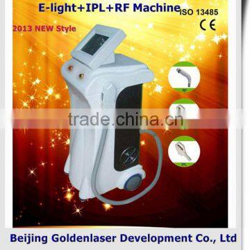 Clinic Whitening Skin 2013 Hot Selling Multi-Functional Beauty Equipment Painless E-light+IPL+RF Machine Fast Effect Vacuum Tripolar Radio Frequency Acne Removal