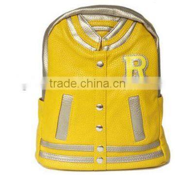 High Quality Korean Splice Style pu Leather Girl and Boy School Backpack Bag photo-4