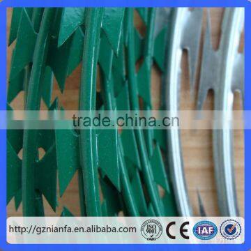 powder coating concertina razor wire/pvc coated razor barbed wire(Guangzhou Manufacturer)