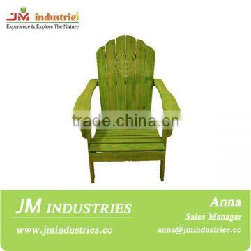 Stain Finish Adirondack Chair With Green Color photo-5