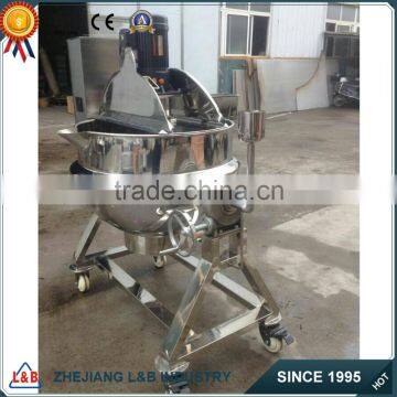 300L tilting gas heating jacketed kettle with agitator double layer