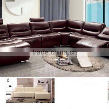 Bisini L Shape Genuine Leather Sofa, L Shape Sofa With Recliner, Modern Recliner Home Sofa Furniture