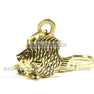 Solid Brass Sea life Fish Nautical Keychain