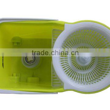 Magic Spin Microfiber Mop + Bucket 2 Heads Rotating 360 Easy Floor Mop Blue photo-4