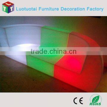 Modern Outdoor Furniture Colorful Pe Plastic Led Sofa Set Designs
