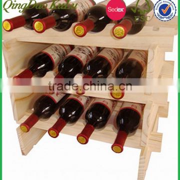 eco friendly pine wood unfinished wine rack