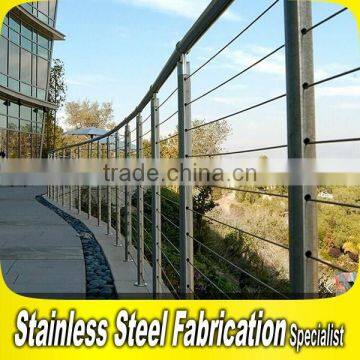 Outdoor Balcony Glass Stair Railing 304 Stainless Steel Cable photo-3
