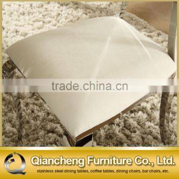 Heart Shape Silver Stainless Steel Legs White Wedding Chair photo-3