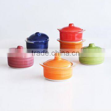 Ceramic Handpainted Soup Bowl With Lid photo-2