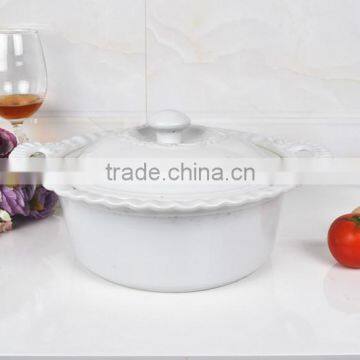 12.5" Round Porcelain Baking Tray With Lid photo-2