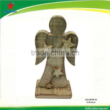 2017 new solid wood standing wooden angel decoration