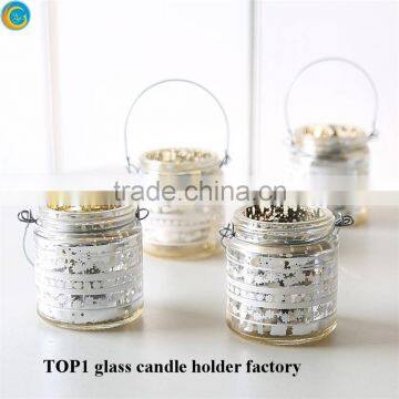 Tall Clear Glass Lantern With Rope Handle photo-6