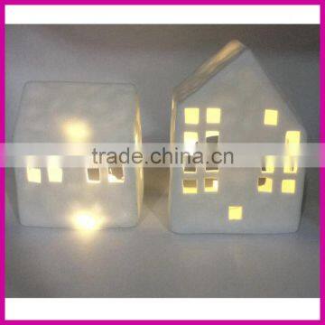 New Product 2016 Christmas Decoration Ceramic LED Light House Wholesale photo-2