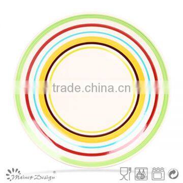 10.5" Stoneware Plate With Hand-painted, Round Shape Ceramic Plate photo-2